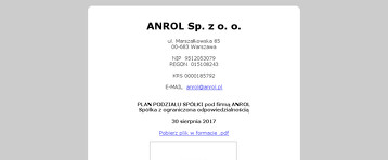 ANROL INTERNATIONAL SP Z O O